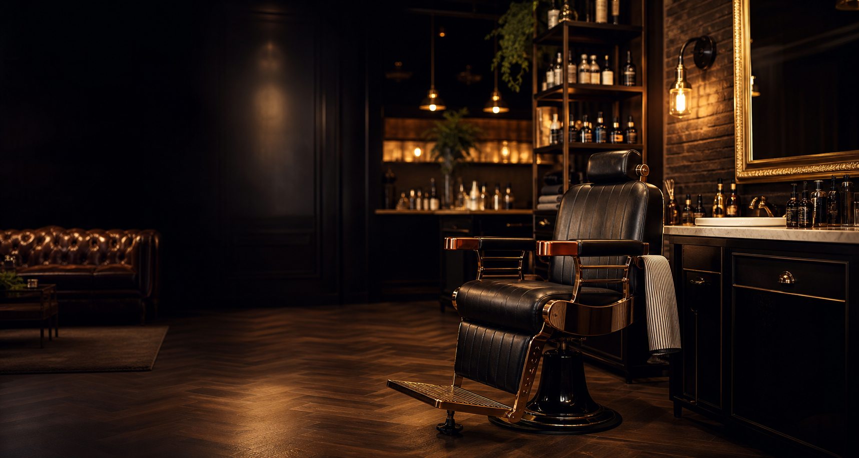 Interior premium da barbearia
